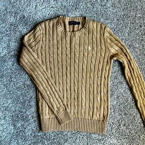 Classic Ralph Lauren tan crew neck sweater